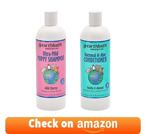 Earthbath Ultra-Mild Puppy Shampoo and Oatmeal & Aloe Conditioner Grooming Bundle
